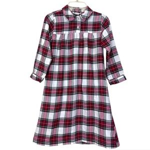 Pottery Barn Kids Girl’s Size 6 Red Tartan Plaid Flannel Nightgown Christmas